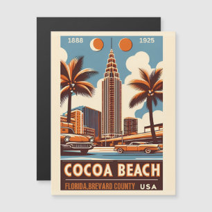 Cocoa Beach City Florida Küstenlinie Geschenke Magnetkarte