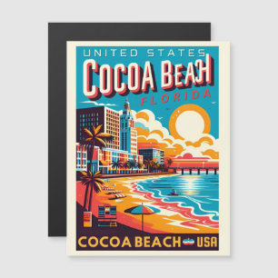 Cocoa Beach City Florida Küstenlinie Geschenke Magnetkarte