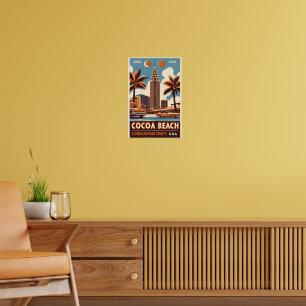 Cocoa Beach City Florida Küstenlinie Geschenke Poster