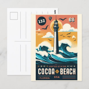 Cocoa Beach City Florida Küstenlinie Geschenke Postkarte