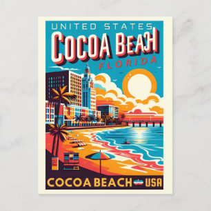 Cocoa Beach City Florida Küstenlinie Geschenke Postkarte