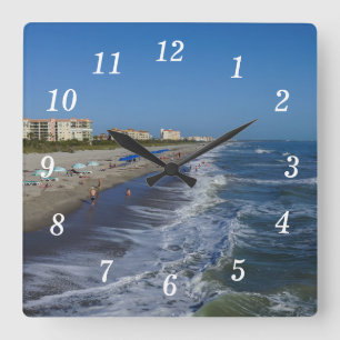 Cocoa Beach Coastline Wall Clock Quadratische Wanduhr