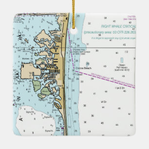 Cocoa Beach FL Chart Keramikornament