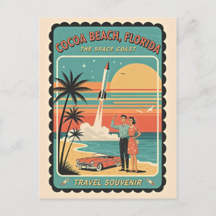 Cocoa Beach FL – Space Coast Retro 1950er Jahre Postkarte