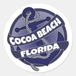 Cocoa Beach Florida Ankerkleber wirbeln Runder Aufkleber