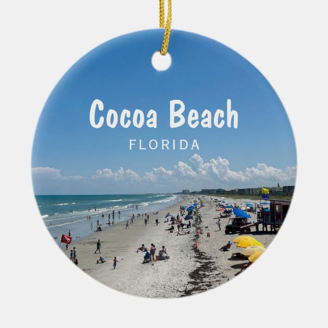 Cocoa Beach, Florida Beach Foto Keramik Ornament (Vorne)