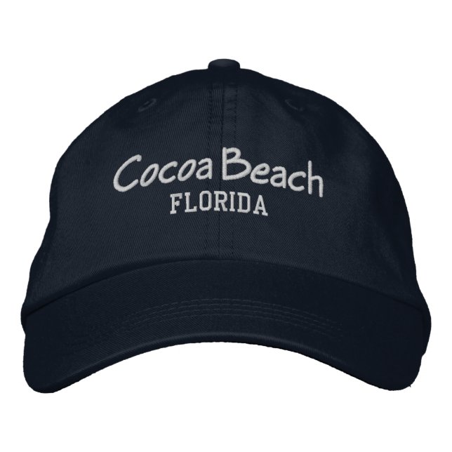 Cocoa Beach Florida bestickt mit Baseballhut Bestickte Baseballkappe (Vorderseite)