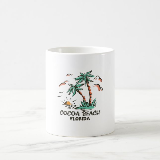 Cocoa Beach - Florida - farbenfroher Sonnenunterga Kaffeetasse (Mittel)