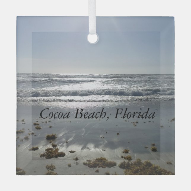 Cocoa Beach Florida Ornament Aus Glas (Vorderseite)