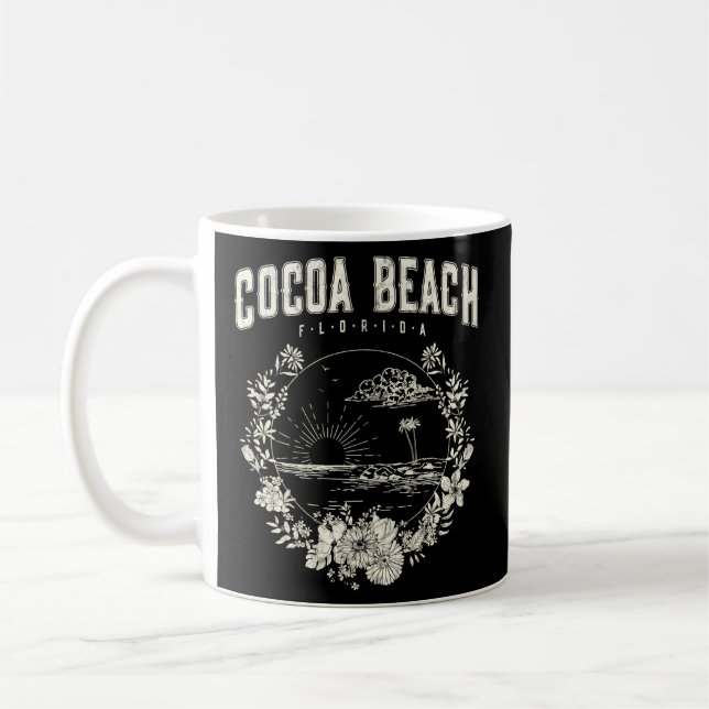 Cocoa Beach Florida Palm Tree Beach Kaffeetasse (Links)
