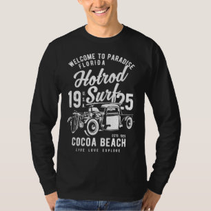 Cocoa Beach Florida Retro Hotrod Surf abgenutzt T-Shirt