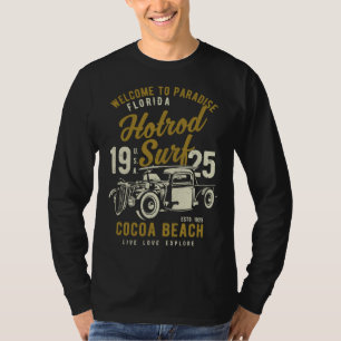 Cocoa Beach Florida Retro Hotrod Surf abgenutzt T-Shirt