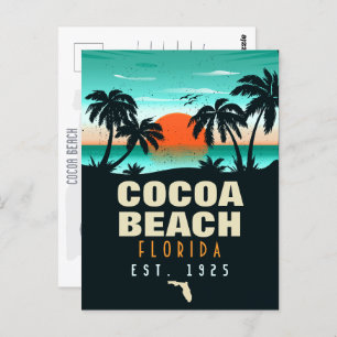 Cocoa Beach Florida Retro Sunset Souvenirs 60er Postkarte
