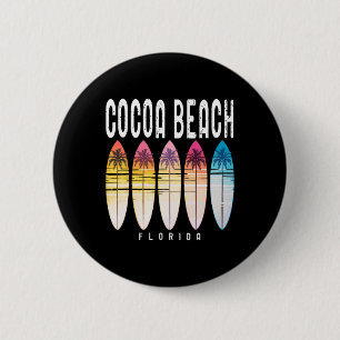 Cocoa Beach Florida Surfbrett Frauen Männer  Button