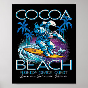 Cocoa Beach Florida Tor zum Weltraum Surfen Astro Poster