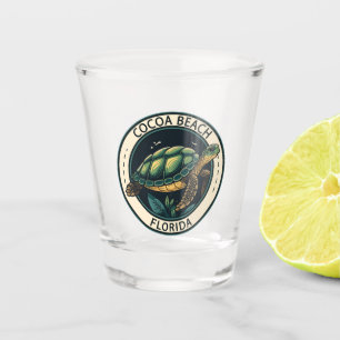 Cocoa Beach Florida Turtle Abzeichen Schnapsglas