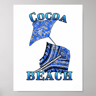Cocoa Beach Florida Urlaub Tribal Stingray Poster