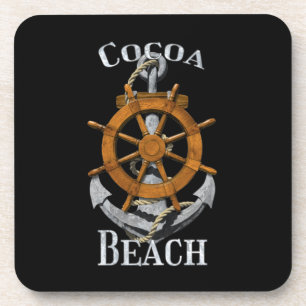 Cocoa Beach Florida Vacation Nautical Anchor Helm Getränkeuntersetzer