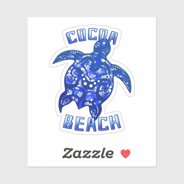 Cocoa Beach Florida Vacation Tribal Turtle Aufkleber (Blatt)