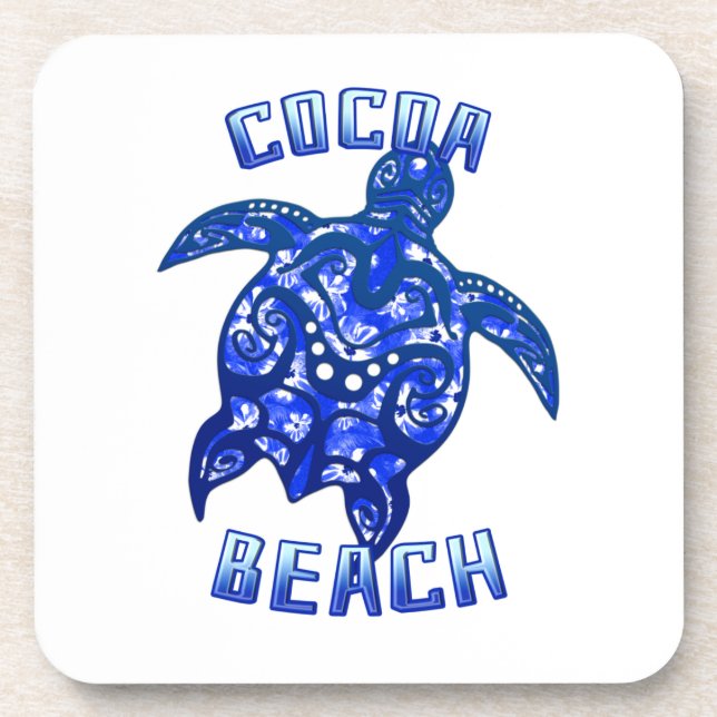 Cocoa Beach Florida Vacation Tribal Turtle Getränkeuntersetzer (Vorderseite)