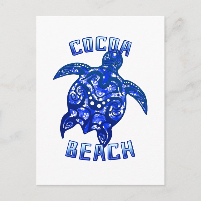 Cocoa Beach Florida Vacation Tribal Turtle Postkarte (Vorderseite)