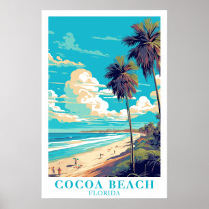 Cocoa Beach Florida Vintage Reise Kunst Poster