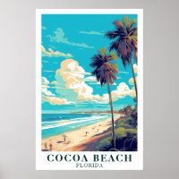Cocoa Beach Florida Vintage Reise Kunst
