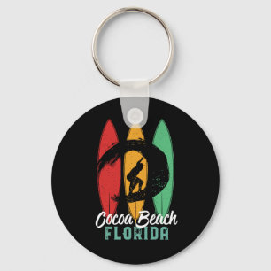 Cocoa Beach Florida Vintage Retro Surfen Schlüsselanhänger