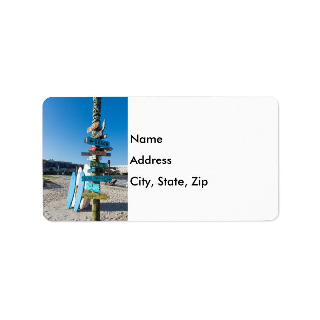 Cocoa Beach Tiki Totem Adressaufkleber (Vorne)