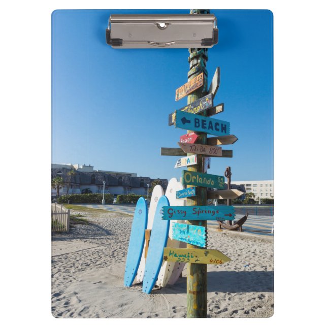 Cocoa Beach Tiki Totem Klemmbrett (Vorderseite)