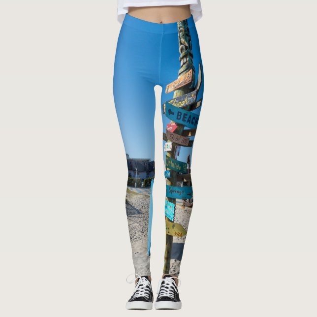 Cocoa Beach Tiki Totem Leggings (Vorderseite)