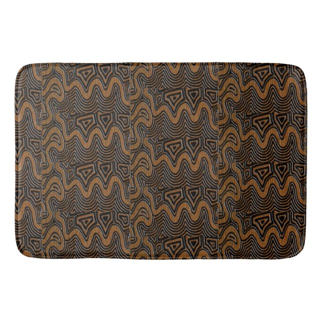 Cocoa-Braun geometrischer Kuba-Stoff Badematte (Vorderseite)