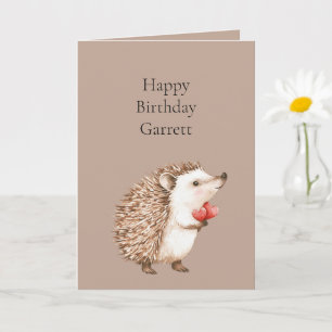 Cocoa Braune Creme Rote Herzen Igel Geburtstag Karte