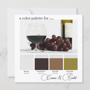 Cocoa Brown Gold Elegante Farbpalette Karte