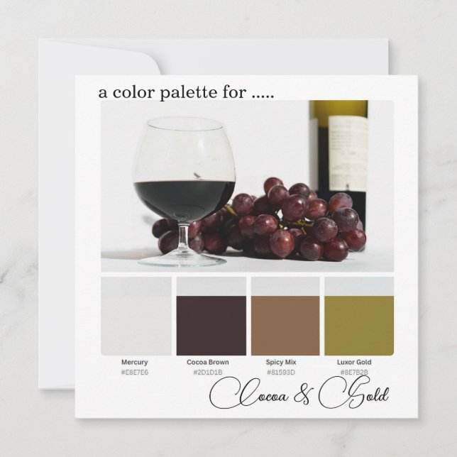 Cocoa Brown Gold Farbpalette Einladung (Vorderseite)