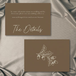 Cocoa Brown Minimalist Leaf Eichel Hochzeit im Her Begleitkarte