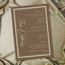 Cocoa Brown Minimalist Rahmen Hochzeit