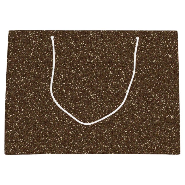 Cocoa Brown Sparkle Glitzer Große Geschenktasche Große Geschenktüte (Vorderseite)