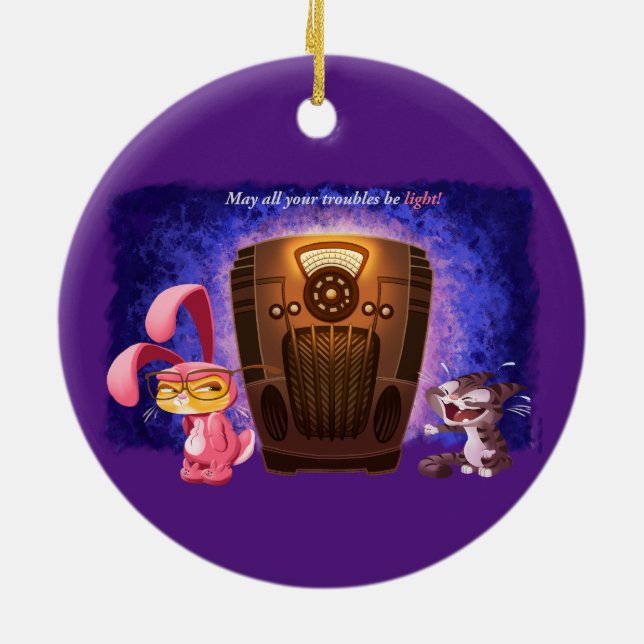 COCOA CATS/PINK NIGHTMARE (2 Seiten!) - Jeff Willi Keramik Ornament (Hinten)