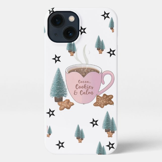 Cocoa, Cookies & Calm – Pastel Christmas CoT-Shirt iPhone Hülle (Rückseite)