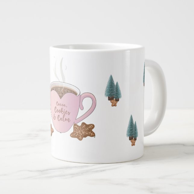 Cocoa, Cookies & Calm – Pastel Christmas CoT-Shirt Jumbo-Tasse (Vorderseite Rechts)