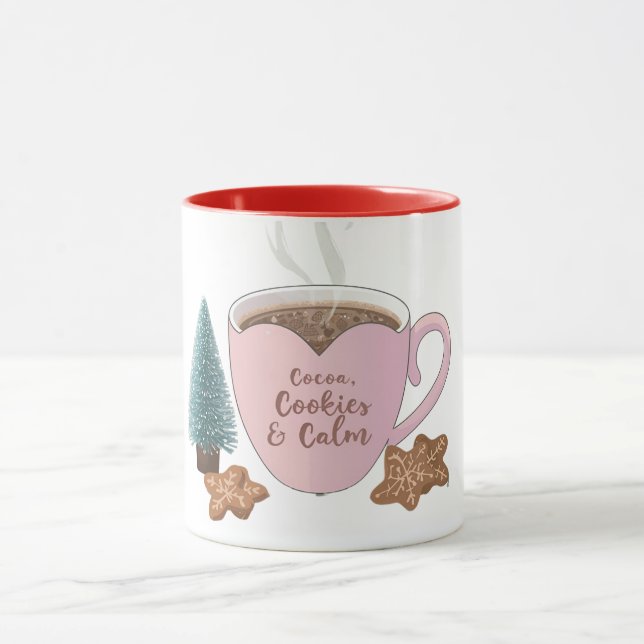 Cocoa, Cookies & Calm – Pastel Christmas CoT-Shirt Tasse (Zentrum)