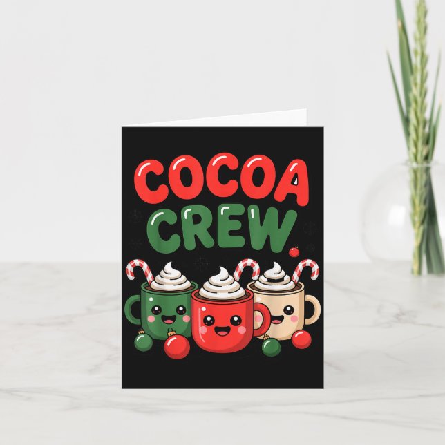 Cocoa Crew Christmas Hot Chocolate Pajamas For Fam Karte (Vorderseite)