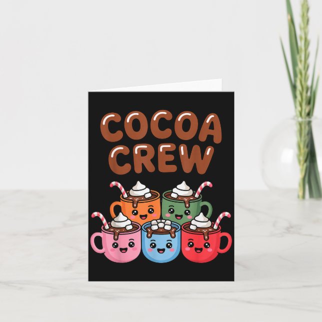 Cocoa Crew Cute Christmas Hot Chocolate Matching P Karte (Vorderseite)