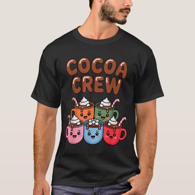 Cocoa Crew Cute Christmas Hot Chocolate Matching P T-Shirt (Vorderseite)
