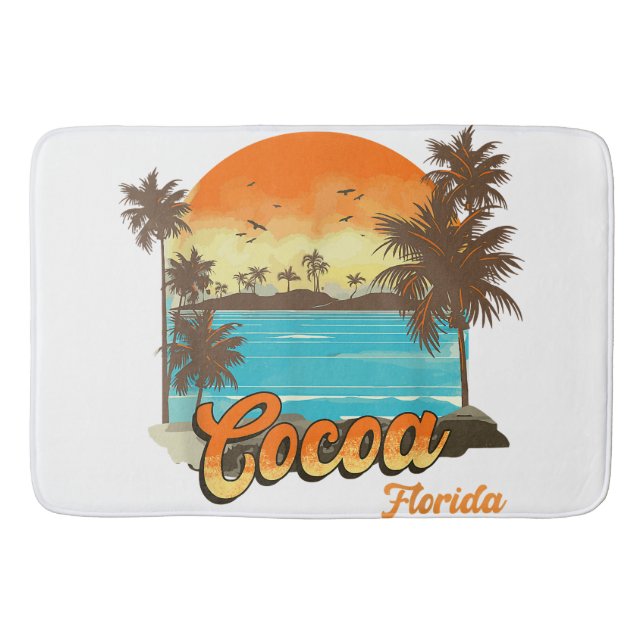 Cocoa Florida Beach Sommerferien Palm Sunset Badematte (Vorderseite)