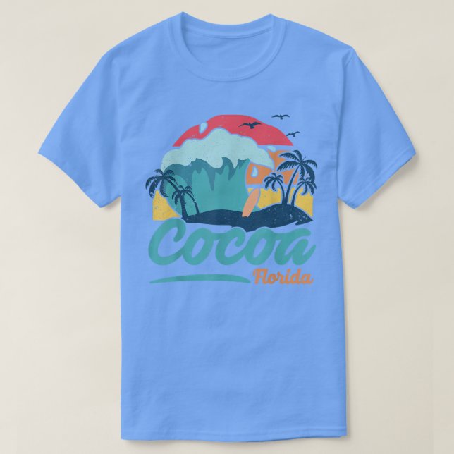 Cocoa Florida Beach Sommersurfen SunSet Palm Tre T-Shirt (Design vorne)