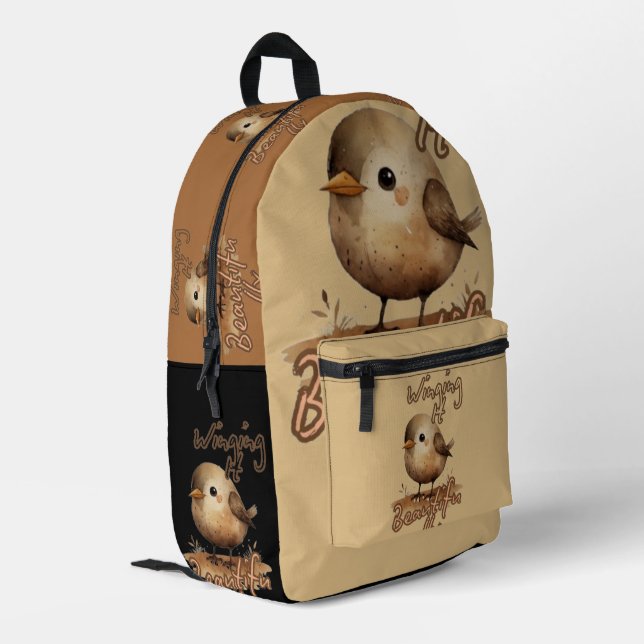 Cocoa Petite Playful Art Bedruckter Rucksack (Rückseitige Ecke links)