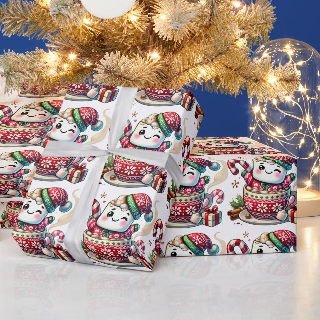 Cocoa Snuggle Marshmallow Wrapping Paper Geschenkpapier (Feiertage)