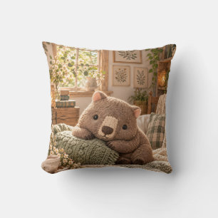 Cocoa Wombat Salbei Strick Kuschel Lesecottage Kissen